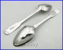 PAIR SCOTTISH PROVINCIAL TEASPOONS STERLING SILVER DAVID GRAY DUMFRIES c1825