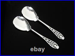 Pair Cased Sterling Silver Scottish Thistle Jam Preserve Spoons, Sheffield 1921