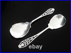 Pair Cased Sterling Silver Scottish Thistle Jam Preserve Spoons, Sheffield 1921