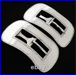 Pair Large Sterling Silver Shoe Buckles, Sutherland & Horne c. 1870, Scottish