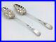 Pair Of Georgian Scottish Solid Sterling Silver Bright Cut Berry Table Spoons