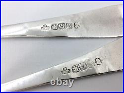 Pair Of Georgian Scottish Solid Sterling Silver Bright Cut Berry Table Spoons