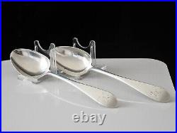 Pair Scottish Antique Sterling Silver Serving Spoons, Robert Dickson III 1789