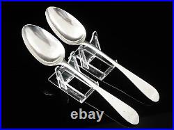 Pair Scottish Antique Sterling Silver Serving Spoons, Robert Dickson III 1789