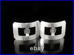 Pair Scottish Sterling Silver Breeches Knee Buckles, R W Forsyth Ltd 1913