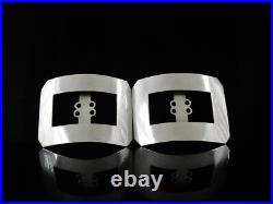 Pair Scottish Sterling Silver Breeches Knee Buckles, R W Forsyth Ltd 1913