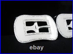 Pair Sterling Silver Shoe Buckles, Sutherland & Horne c. 1870, Antique Scottish