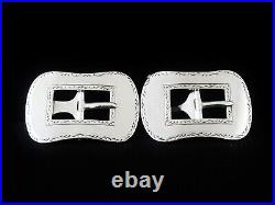 Pair Sterling Silver Shoe Buckles, Sutherland & Horne c. 1870, Antique Scottish