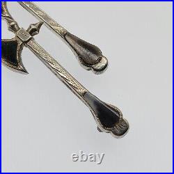 Pair of Scottish Silver & Agate Axe Pins