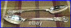Pair of Scottish sterling silver serving stuffing spoons Glasgow 1845