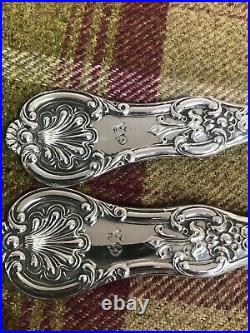 Pair of Scottish sterling silver serving stuffing spoons Glasgow 1845