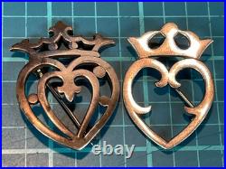 Pair of Sterling Silver Scottish Lukenbooth Brooch Pins
