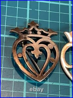 Pair of Sterling Silver Scottish Lukenbooth Brooch Pins
