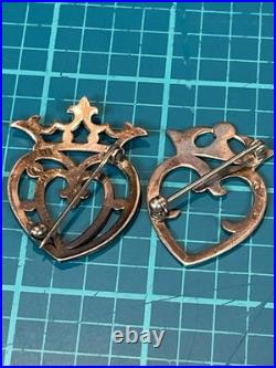Pair of Sterling Silver Scottish Lukenbooth Brooch Pins