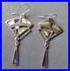 Pat Cheney Enamel Earrings Attractive Scottish Sterling Silver Art Deco c1980s