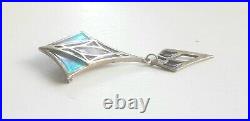 Pat Cheney Scottish Sterling Silver & Enamel Art Deco Style Brooch Hallmarked