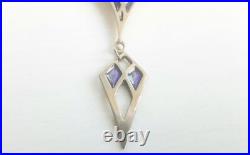 Pat Cheney Scottish Sterling Silver & Enamel Art Deco Style Brooch Hallmarked