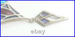 Pat Cheney Scottish Sterling Silver & Enamel Art Deco Style Brooch Hallmarked