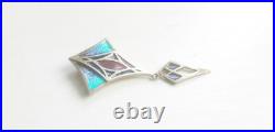 Pat Cheney Scottish Sterling Silver & Enamel Art Deco Style Brooch Hallmarked