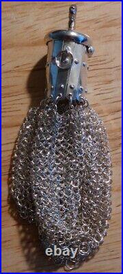 Portugal 835 Sterling Silver Scottish Terrier (Scottie) Hinged Mesh Purse Chain