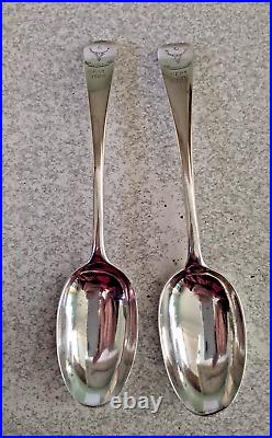 Pr Antique Scottish Military Sterling Silver Seaforth Highlanders Spoons 1908/09