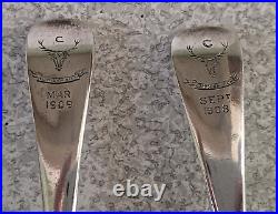 Pr Antique Scottish Military Sterling Silver Seaforth Highlanders Spoons 1908/09