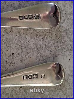 Pr Antique Scottish Military Sterling Silver Seaforth Highlanders Spoons 1908/09