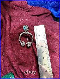 RARE? Antique Georgian Silver Penannular Kilt Pin With Turquoise 5.2g