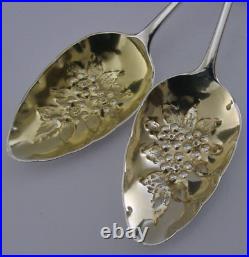 RARE SCOTTISH PROVINCIAL STERLING SILVER BERRY SERVING SPOONS ABERDEEN c1800