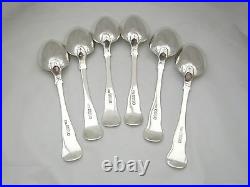 RARE SCOTTISH SET of 6 VICTORIAN HM STERLING SILVER SERVING SPOONS 1839