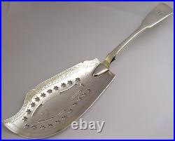 RARE SCOTTISH WILLIAM IV STERLING SILVER FISH SLICE SERVER 1834 ANTIQUE 144g