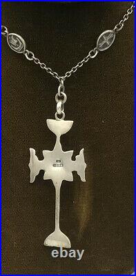 Rare Antique Scottish Alexander Ritchie Sterling Silver Iona Cross Pendant c1900