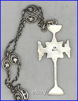 Rare Antique Scottish Alexander Ritchie Sterling Silver Iona Cross Pendant c1900