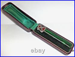 Rare Antique Scottish Silver Jasper & Bloodstone Stick Pin, Original Case c1870
