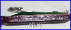 Rare Antique Scottish Silver Jasper & Bloodstone Stick Pin, Original Case c1870