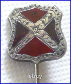 Rare Antique Scottish Silver Jasper & Bloodstone Stick Pin, Original Case c1870