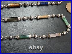 Rare Antique Scottish Sterling Silver & Agate Necklace C. 1840