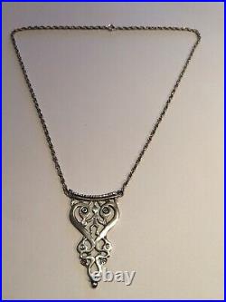 Rare Celtic Ola Gorie Orkney Scottish Silver Necklace Edinburgh Hallmark