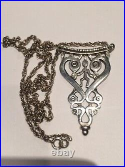 Rare Celtic Ola Gorie Orkney Scottish Silver Necklace Edinburgh Hallmark