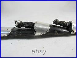 Rare Childs Faux Scottish Dirk, Wooden With Sterling Silver Mountings, C 1870's