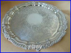 Rare Large Georgian Scottish Sterling Silver Salver Glasgow 1826, 997 Grams