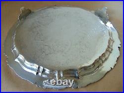 Rare Large Georgian Scottish Sterling Silver Salver Glasgow 1826, 997 Grams