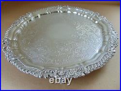 Rare Large Georgian Scottish Sterling Silver Salver Glasgow 1826, 997 Grams