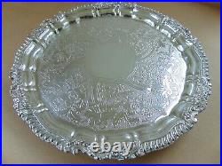 Rare Large Georgian Scottish Sterling Silver Salver Glasgow 1826, 997 Grams