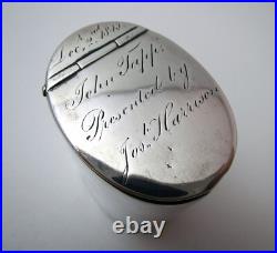 Rare Scottish Antique Solid Sterling Silver Georgian Snuff Canister Pill Box
