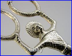 Rare Scottish Solid Sterling Silver Harlequin Sugar Tongs Nips 1893 Antique