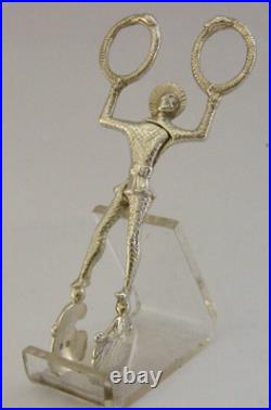 Rare Scottish Solid Sterling Silver Harlequin Sugar Tongs Nips 1893 Antique