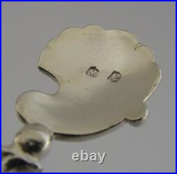 Rare Scottish Solid Sterling Silver Harlequin Sugar Tongs Nips 1893 Antique