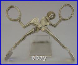 Rare Scottish Solid Sterling Silver Harlequin Sugar Tongs Nips 1893 Antique