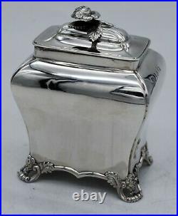 Rare Scottish sterling silver bombe TEA CADDY. GLASGOW 1828. Robert Gray & Son